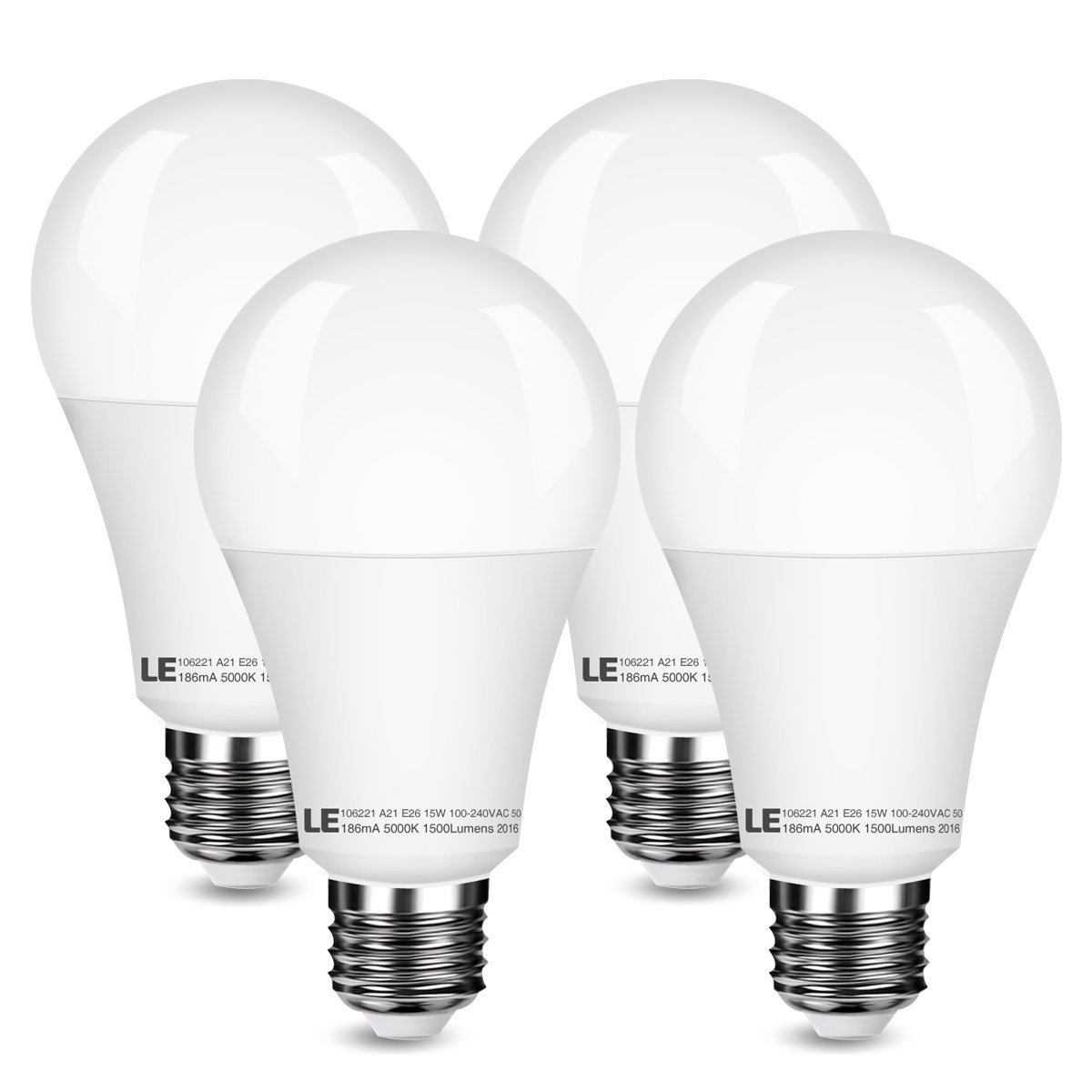 15w A21 Medium E26 Base Light Bulb 100 Equivalent Daylight White Le within measurements 1200 X 1200