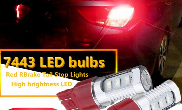 2x 7443 Red Led Flashing Strobe Bulbs Blinking Safety Rear Brake for sizing 1000 X 1000