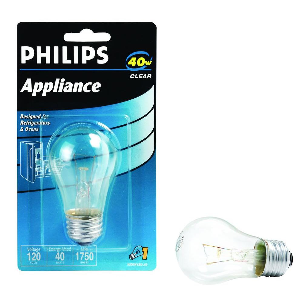 40 Watt A15 Incandescent Clear Appliance Light Bulb 416768 The throughout dimensions 1000 X 1000