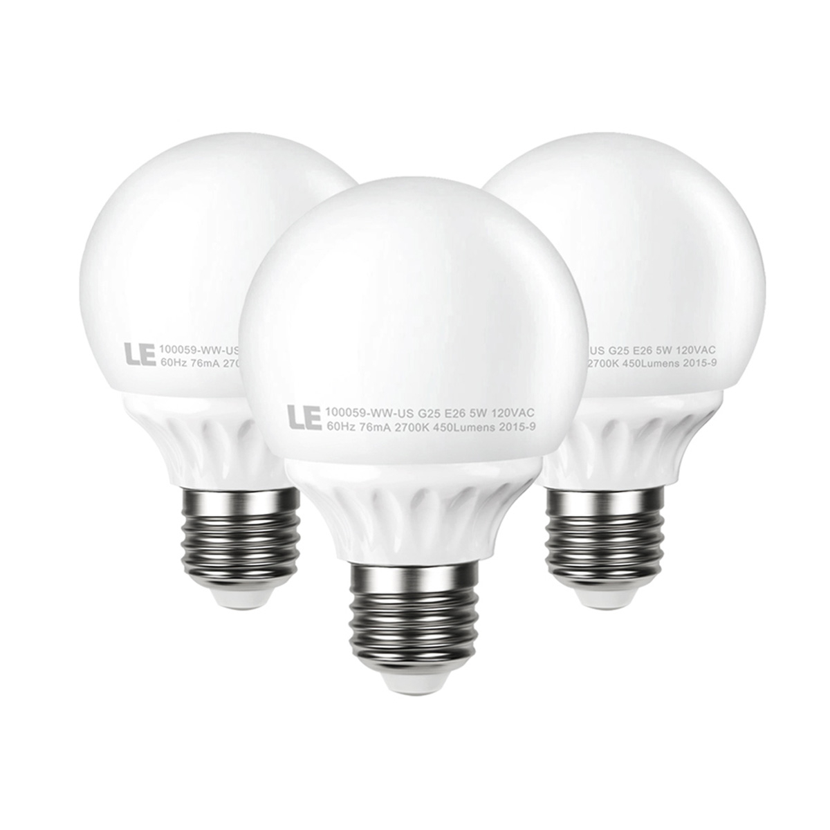 5w G25 E26 Led Bulbs 450lm Warm White Globe Light Bulb Le with dimensions 1200 X 1200