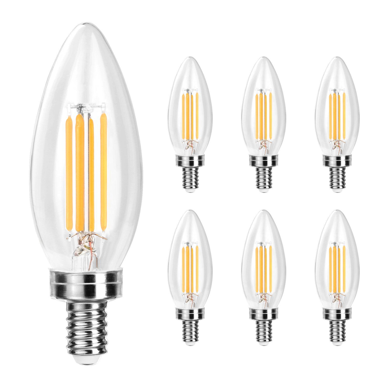 Ascher E12 Led Classic Candelabra Clear Light Bulb 4w 470lm throughout dimensions 1600 X 1600