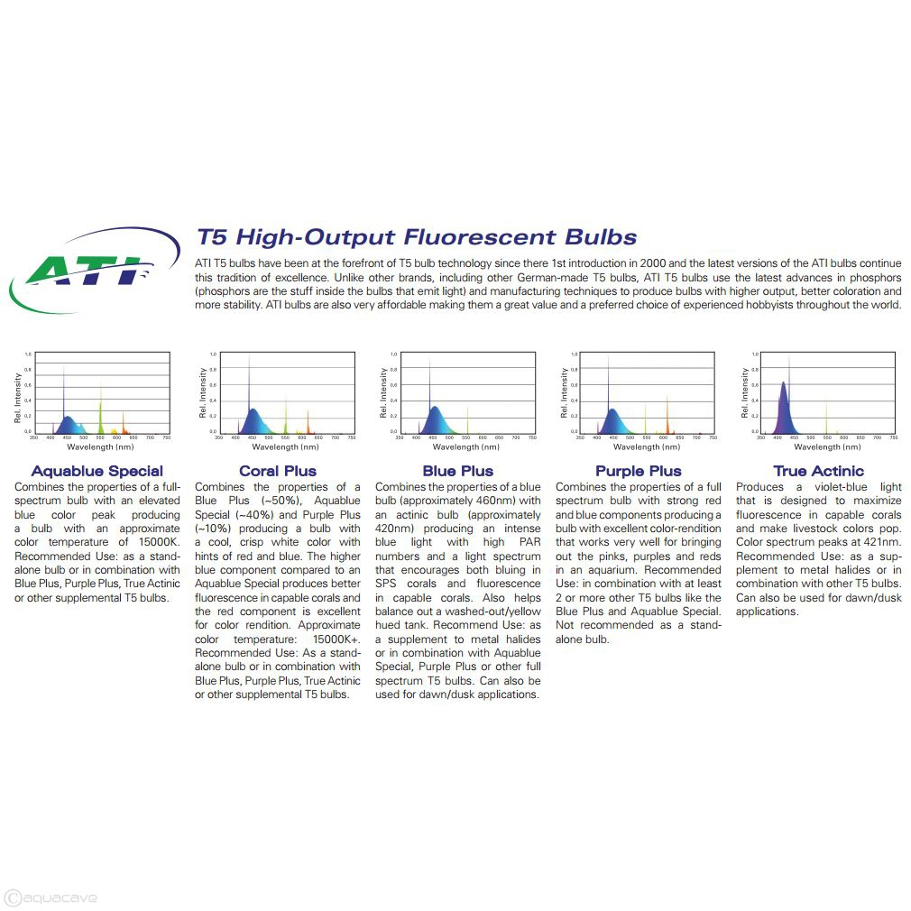 Ati True Actinic 03 T5 Bulbs Aquacave intended for measurements 1010 X 1010