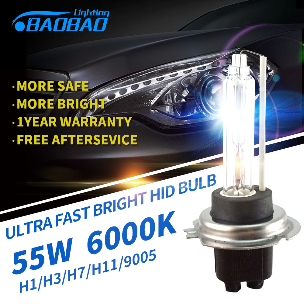 Baobao 2pcs Fast Bright 55w 6000k 5200lm Hid Headlight Bulb Fog with measurements 1000 X 1000