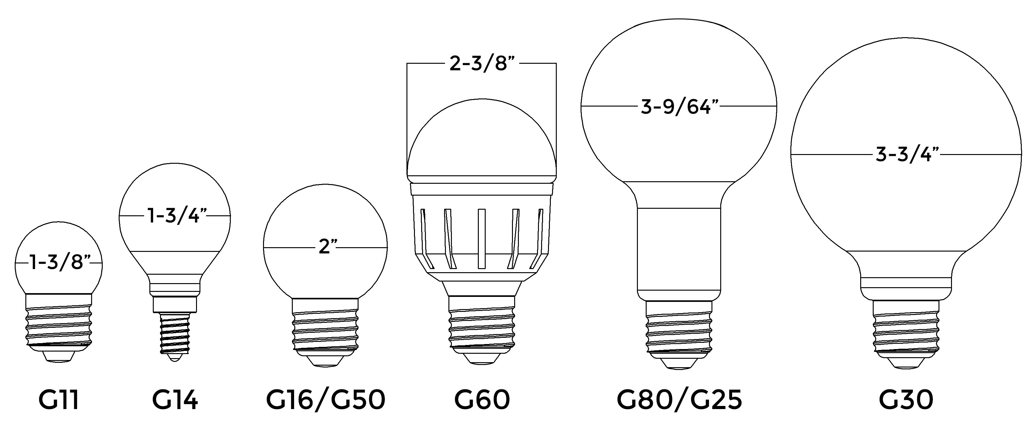 Fluorescent Light Bulb Size Chart