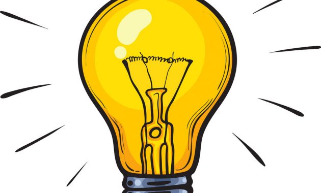 Cartoon Glowing Yellow Light Bulb Royalty Free Vector Image with regard to sizing 979 X 1080