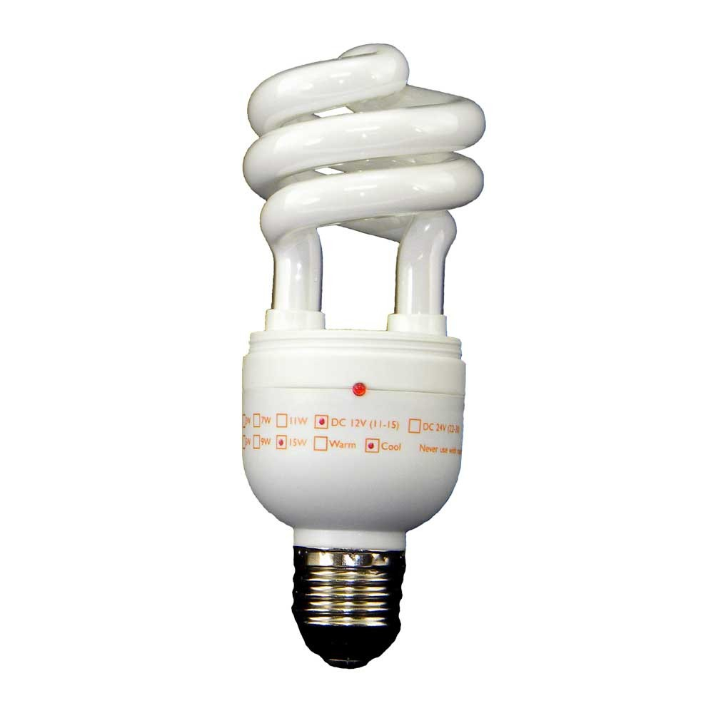 Compact Fluorescent Bulb 15 Watt 12 Volt Dc Spiral 6400k Cool throughout proportions 1017 X 1000