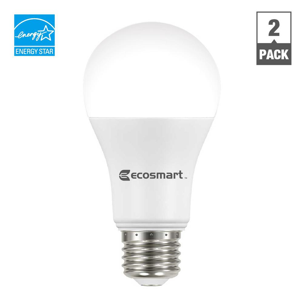 Ecosmart 75 Watt Equivalent A19 Dimmable Led Light Bulb Bright White in proportions 1000 X 1000