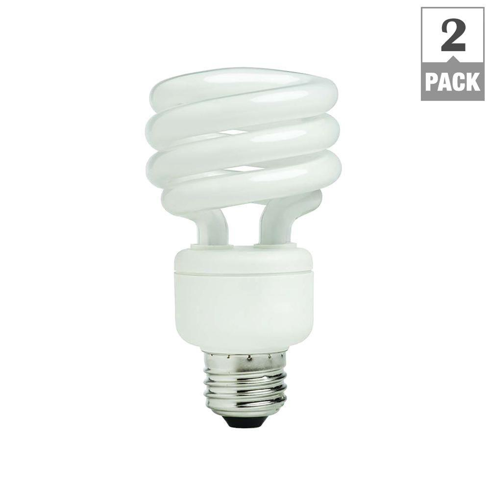 Ecosmart 75 Watt Equivalent Spiral Cfl Light Bulb Daylight 2 Pack regarding measurements 1000 X 1000