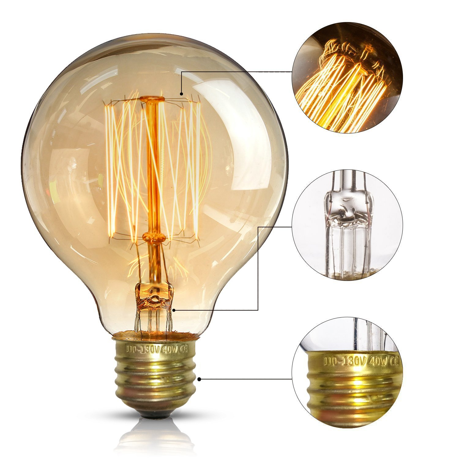 Edison Bulbs Elfeland 40w Antique Vintage Light G80 Amber Glass throughout measurements 1500 X 1500