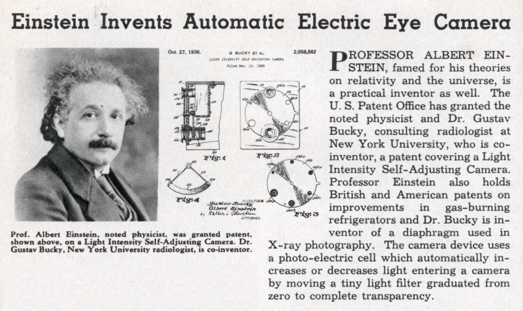 Einstein Invents Automatic Electric Eye Camera Modern Mechanix throughout proportions 1748 X 1040