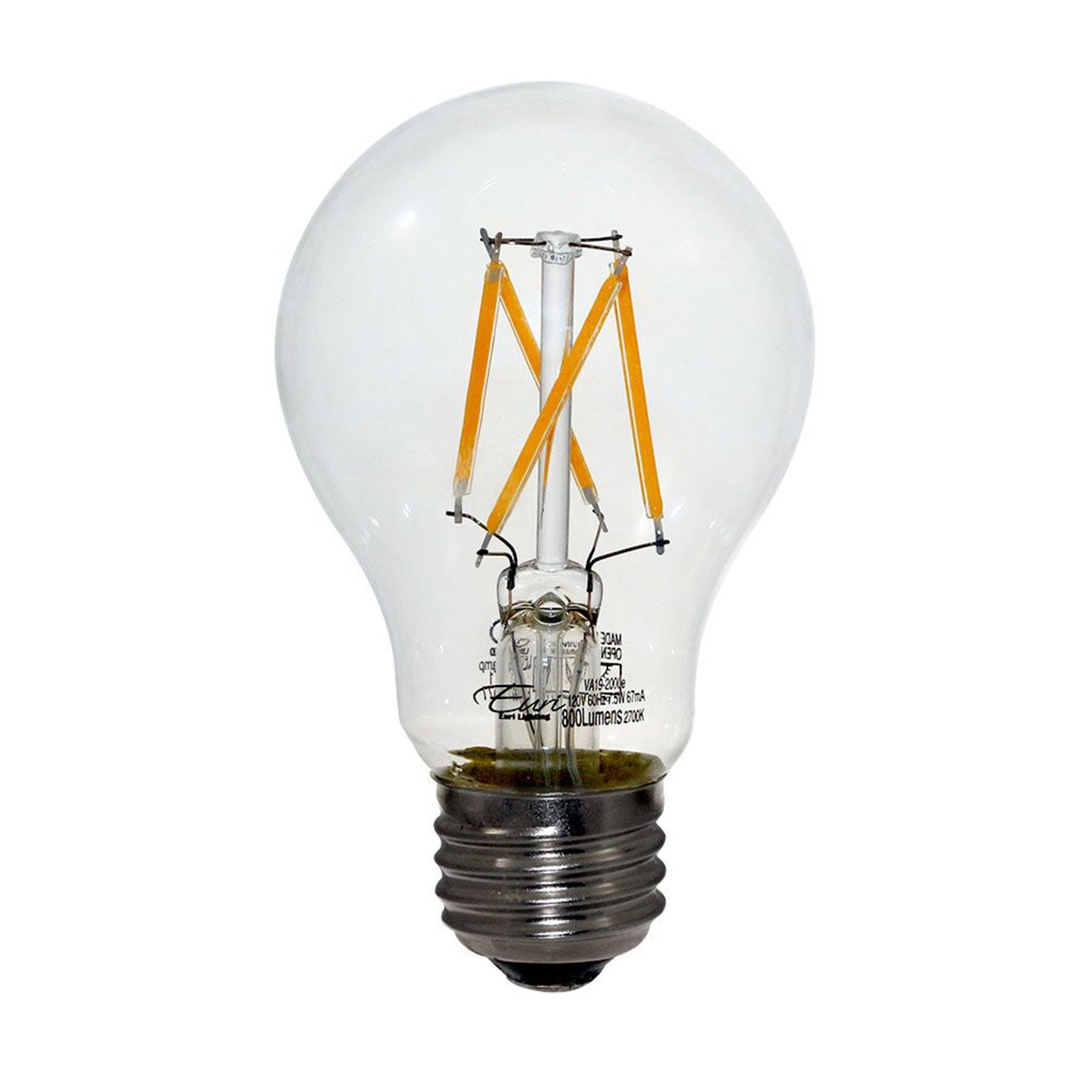 Filament Style Led Bulb A19 75 Watt Dimmable 60w Equiv 800 Lumens within sizing 1200 X 1200