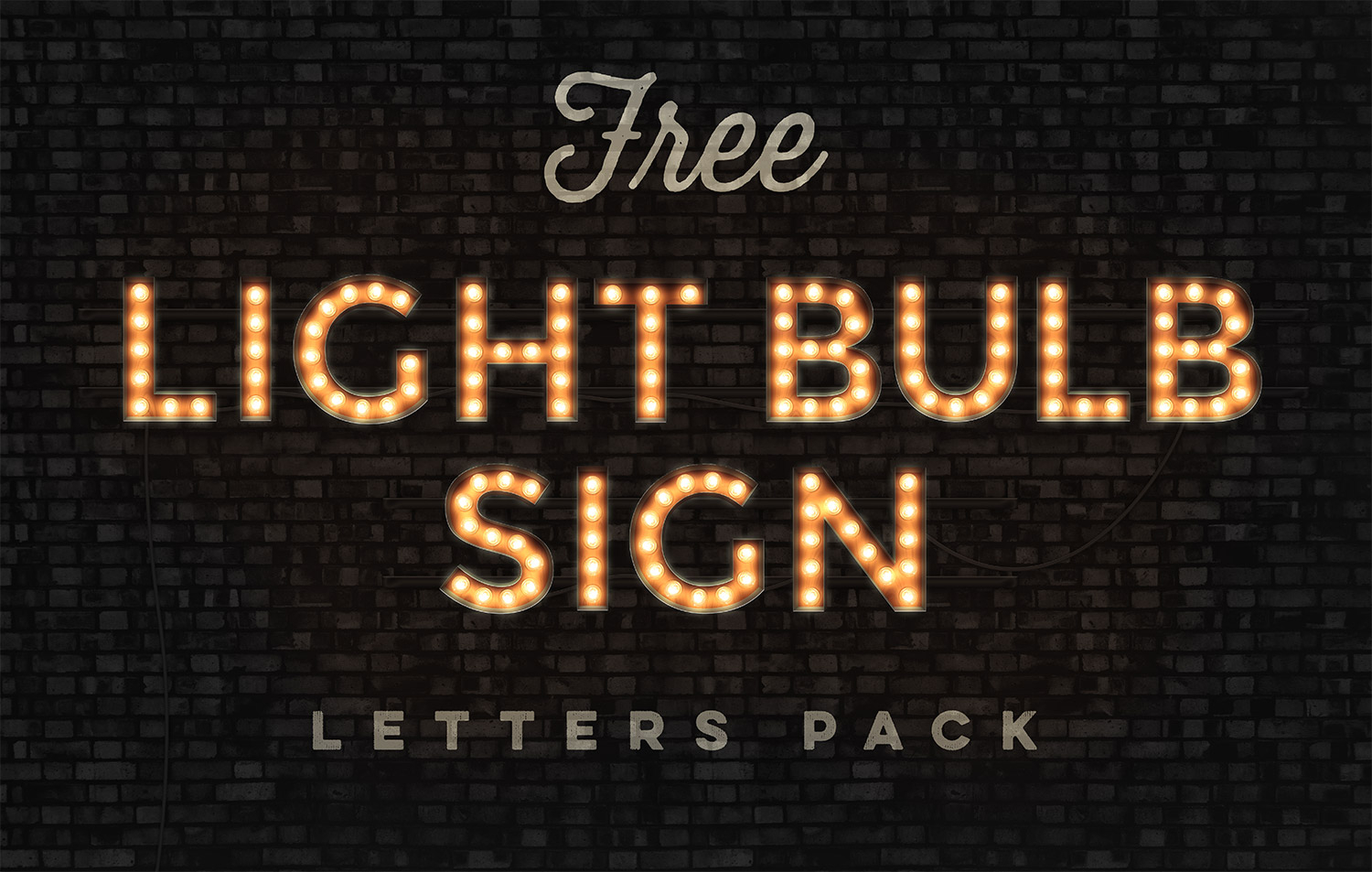 Free Pack Of Realistic Vintage Light Bulb Sign Letters intended for dimensions 1500 X 953