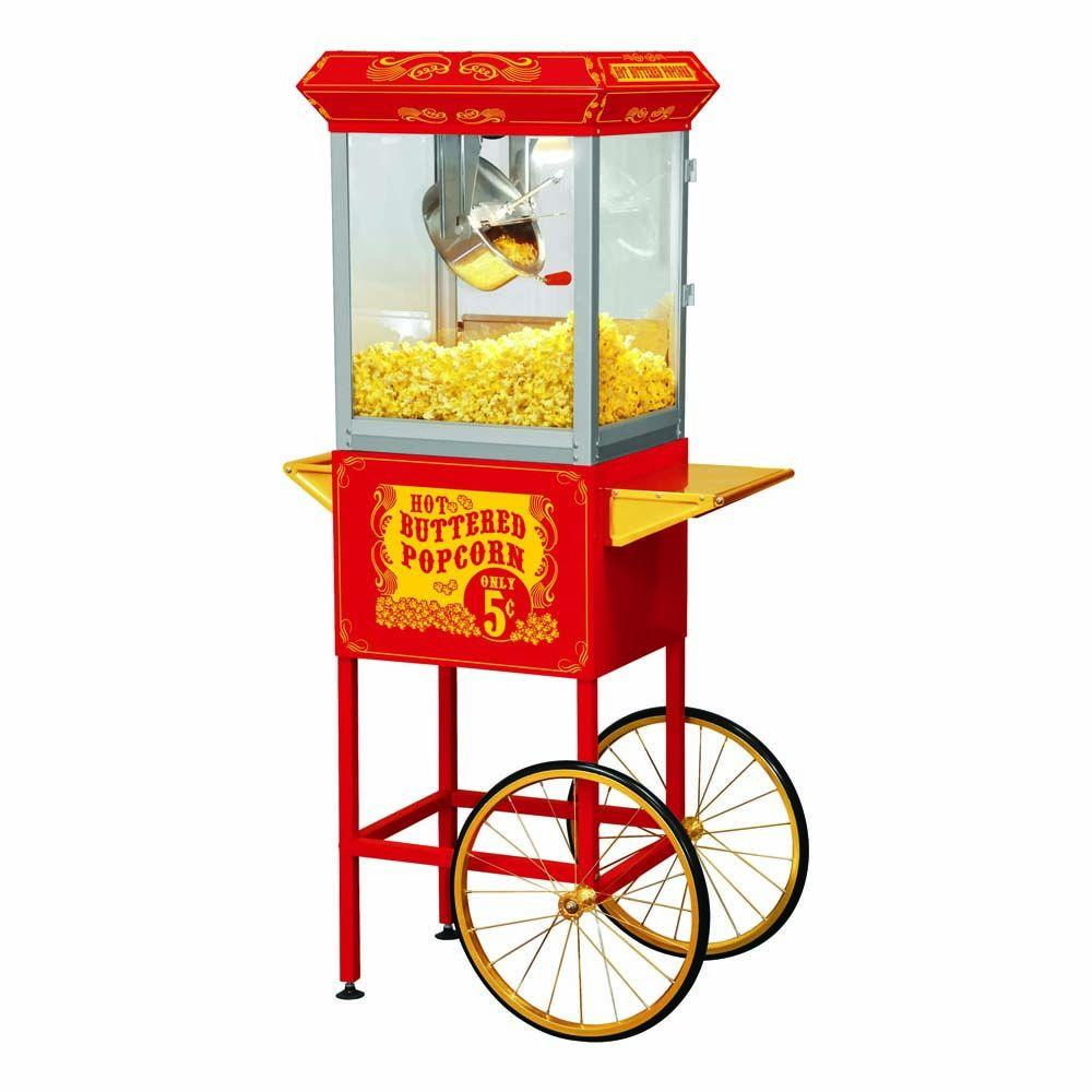 Funtime Carnival Style 8 Oz Popcorn Machine Cart Ft860cr The within size 1000 X 1000