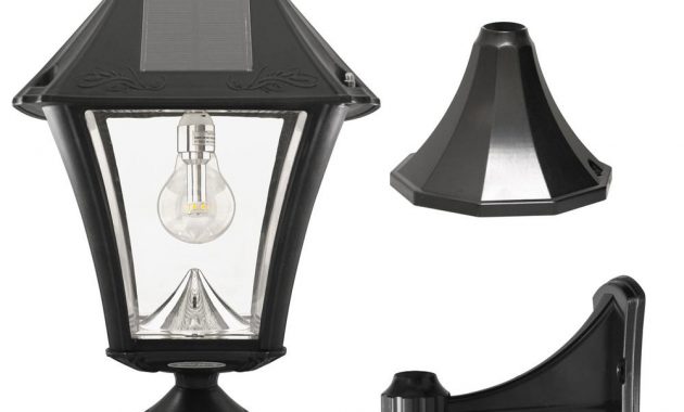 Gama Sonic Baytown Ii Bulb Outdoor Black Resin Solar Postwall Light throughout proportions 1000 X 1000