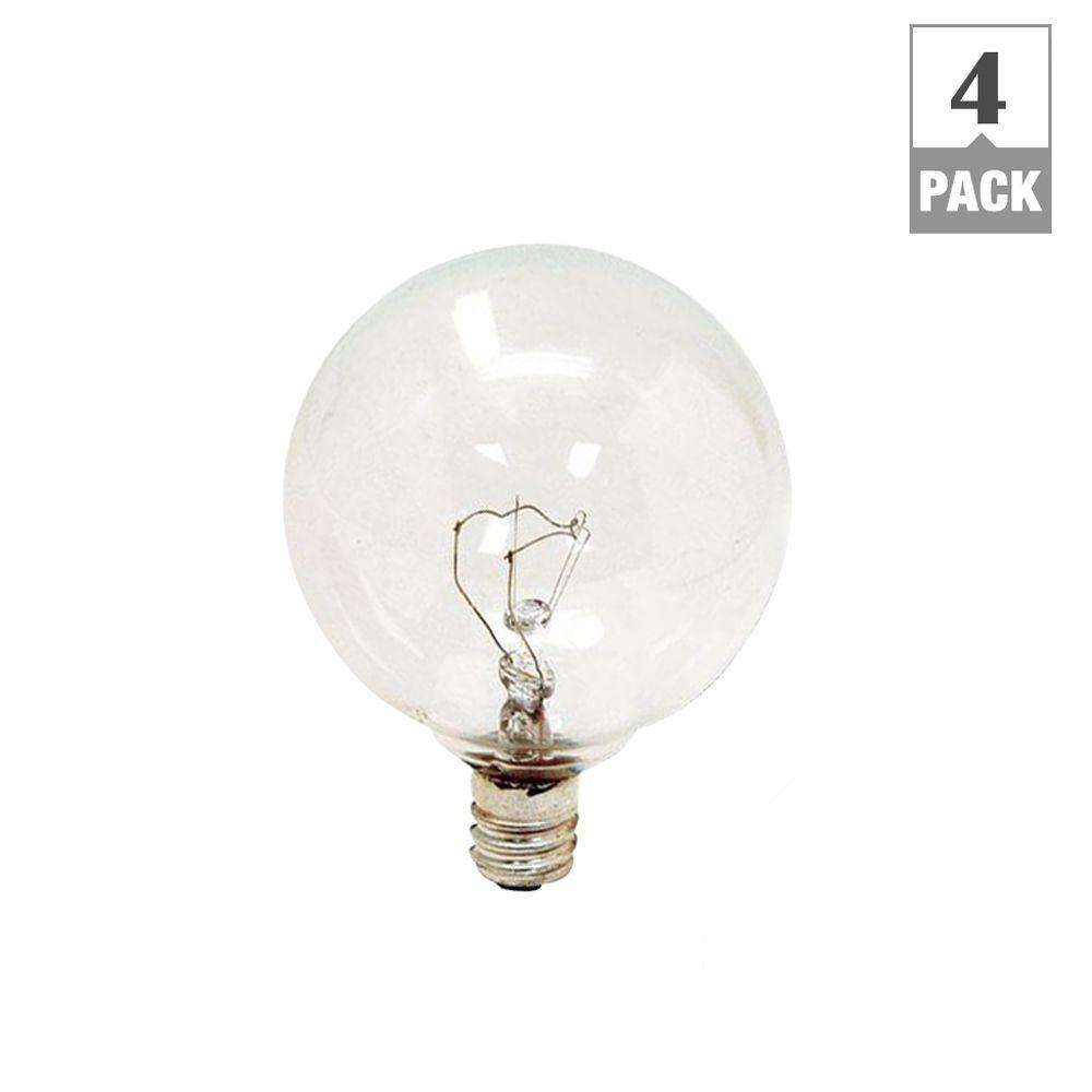Ge 25 Watt Incandescent G165 Globe Candelabra Base Clear Light Bulb throughout proportions 1000 X 1000