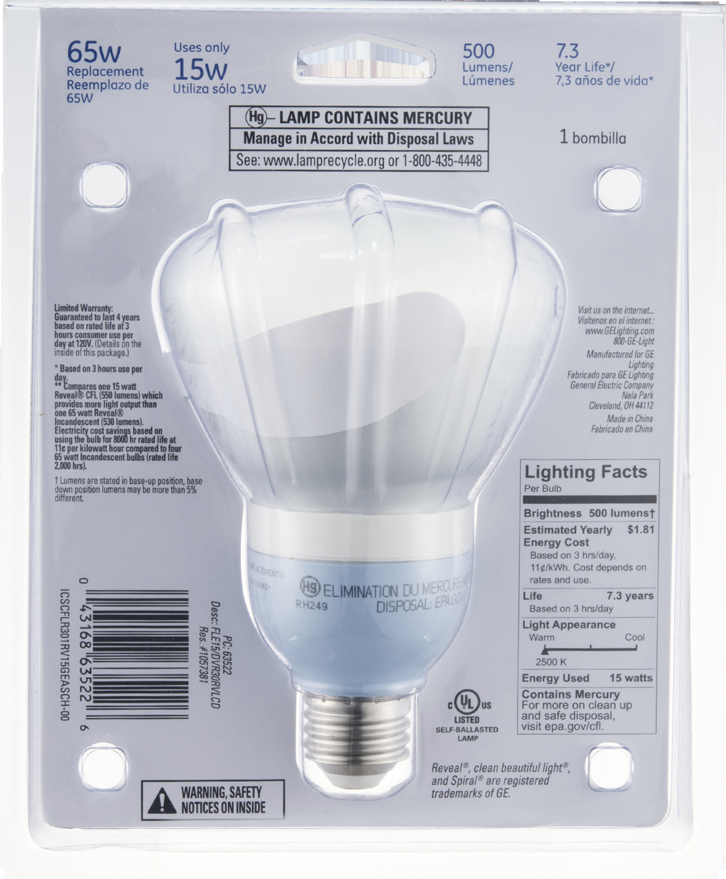 Ge Reveal 15w Dimmable Compact Fluorescent Flood Light Bulb within sizing 1486 X 1800