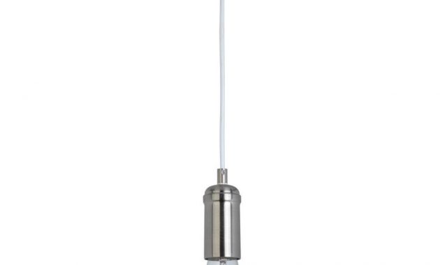 Globe Electric 1 Light Brushed Steel Mini Pendant With White Woven throughout dimensions 1000 X 1000