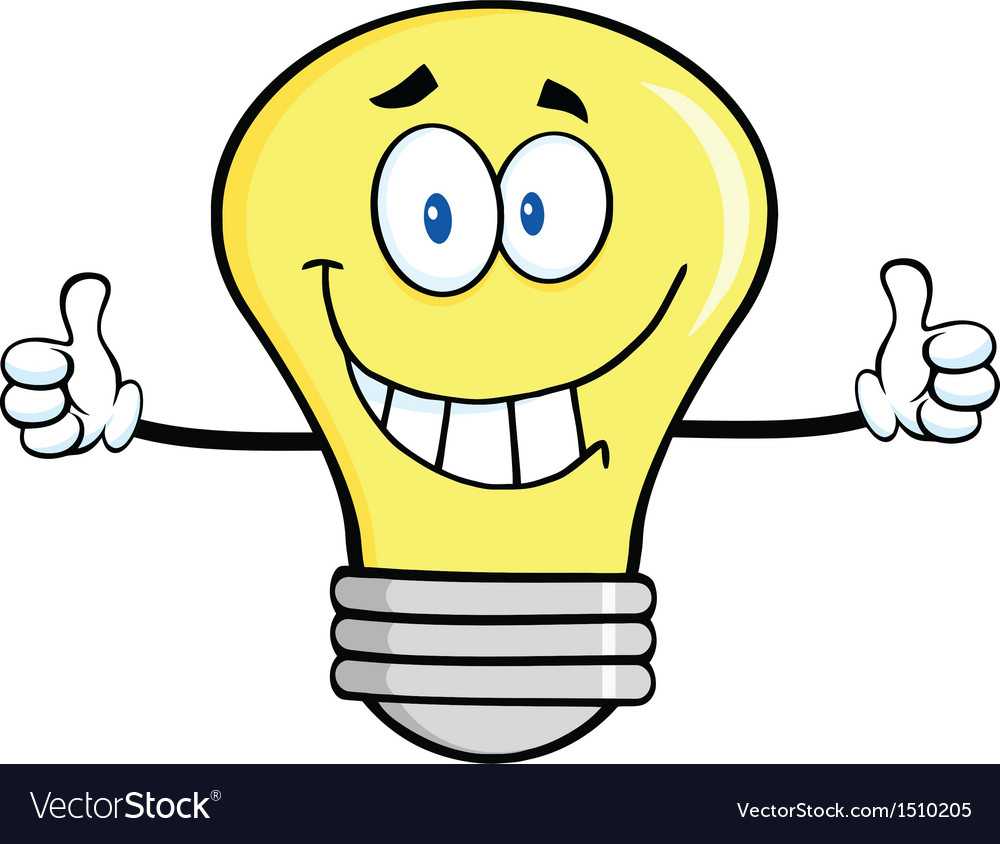 Happy Light Bulb Cartoon Royalty Free Vector Image pertaining to size 1000 X 844