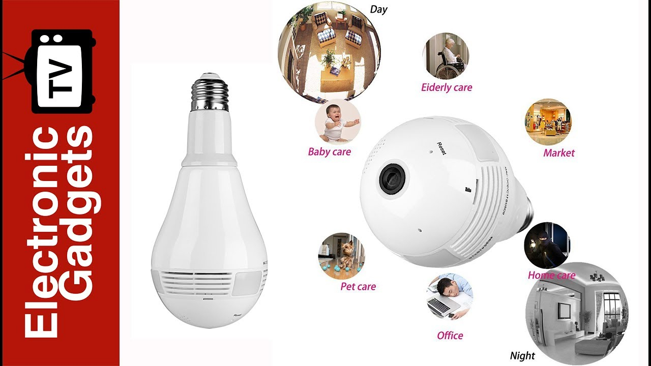 Led Light Bulb Security Camera With 360 Degree Fisheye Motion in measurements 1280 X 720