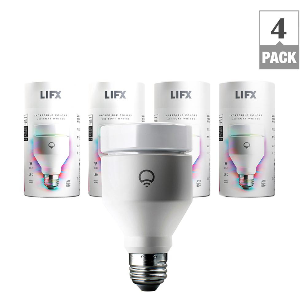 Lifx 75w Equivalent A19 Multi Color Dimmable Wi Fi Smart Connected throughout measurements 1000 X 1000