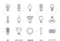 Light Bulbs Flat Line Icons Led Lamps Types Fluorescent Filament regarding sizing 1300 X 1300