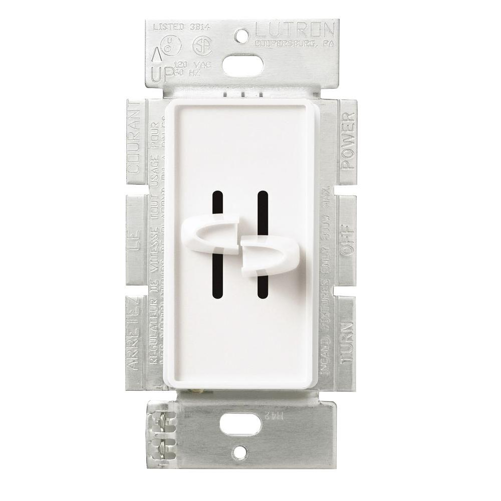 Lutron Skylark 300 Watt Single Pole Dual Slide To Off Dimmer White within proportions 1000 X 1000