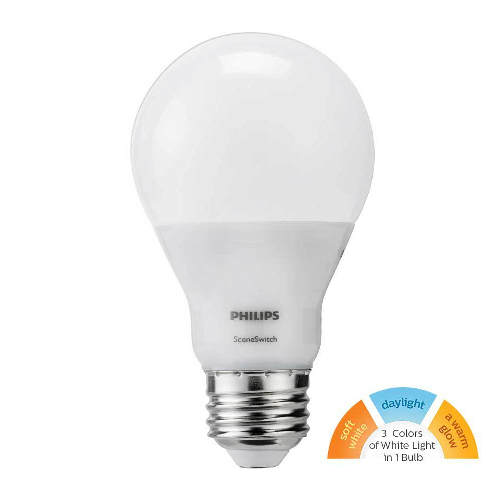 Philips 60 Watt Equivalent A19 Led Sceneswitch Light Bulb Daylight in dimensions 1000 X 1000