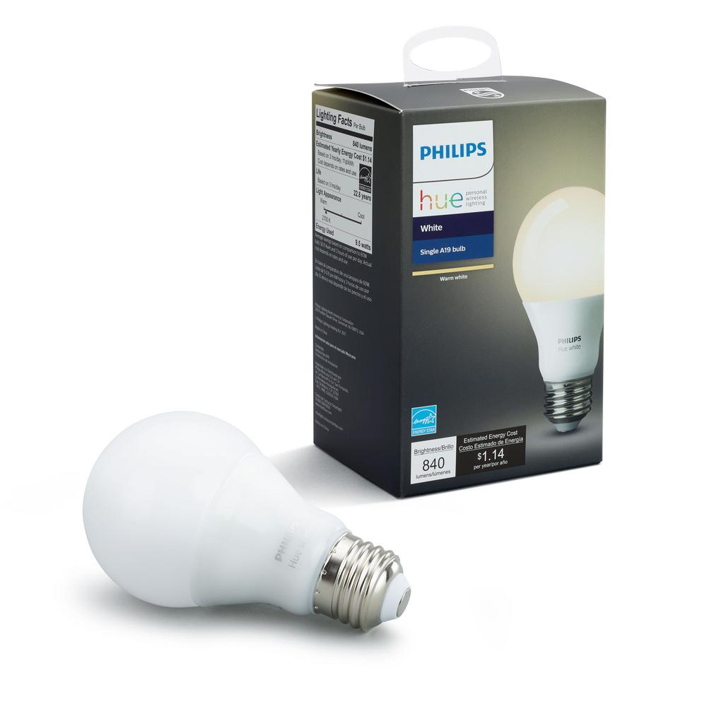 Philips Hue White A19 Led 60w Equivalent Dimmable Smart Wireless with dimensions 1000 X 1000