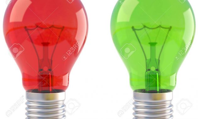 Red And Green Light Bulb Isolated On White Stock Photo Picture in measurements 1300 X 1059