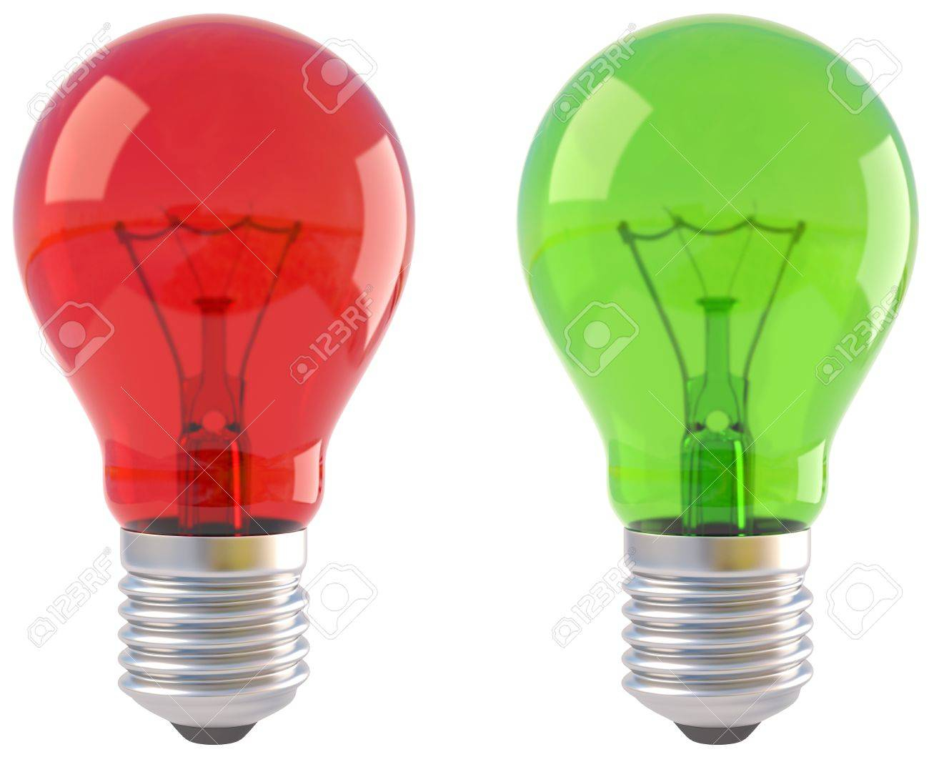 Red And Green Light Bulb Isolated On White Stock Photo Picture in measurements 1300 X 1059