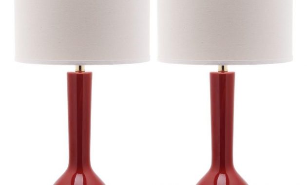 Safavieh Mae 305 In Chinese Red Long Neck Ceramic Table Lamp Set pertaining to size 1000 X 1000