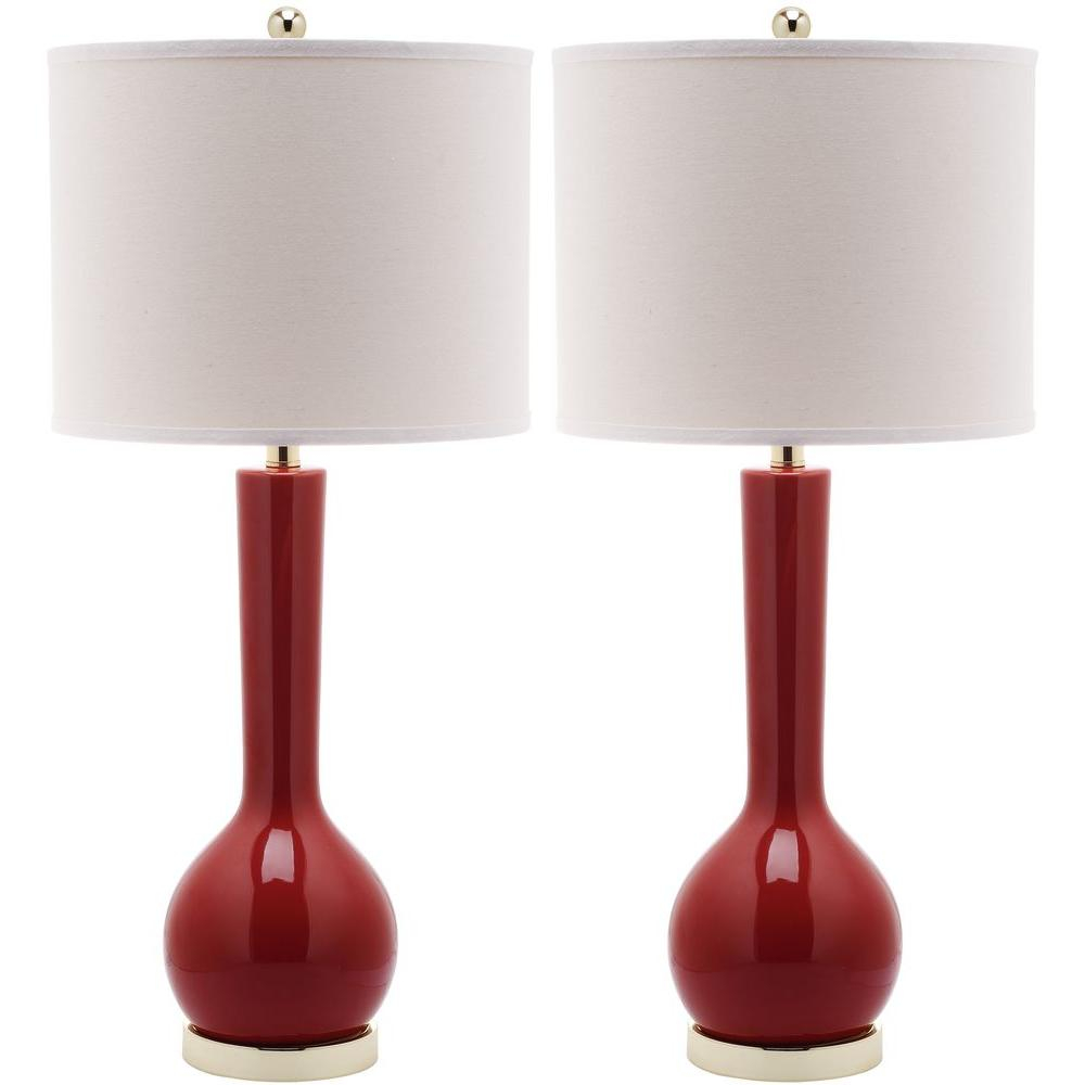 Safavieh Mae 305 In Chinese Red Long Neck Ceramic Table Lamp Set pertaining to size 1000 X 1000