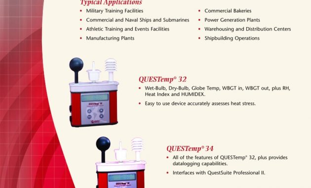 Thermal Environment Wbgt Heat Stress Monitors From Quest throughout measurements 1000 X 1294