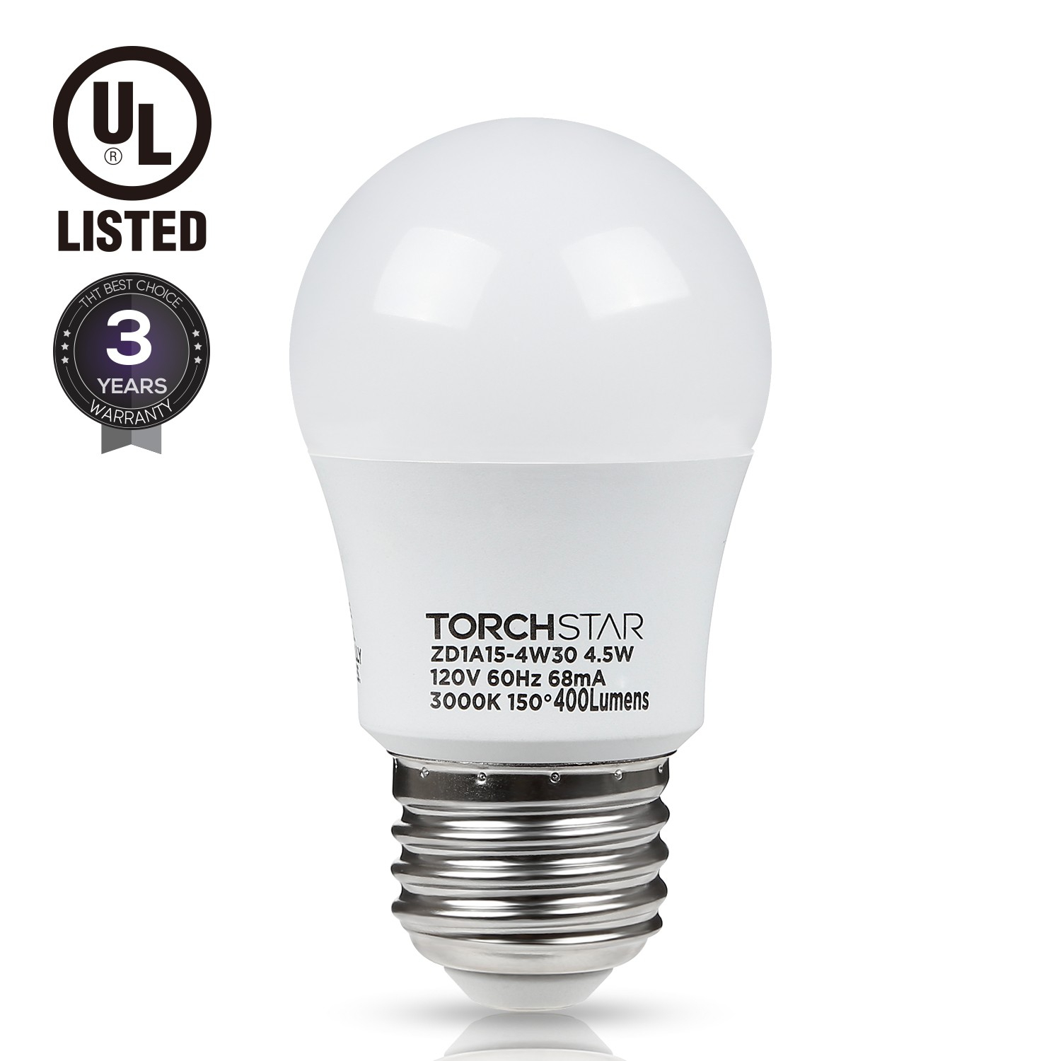 Torchstar 45w A15 Led Light Bulb 40w Equivalent Light Bulb Ul with regard to measurements 1500 X 1500