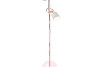 Two Bulb Floor Lamp Haldar In Whitecopper Lightscouk intended for dimensions 1800 X 1800