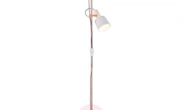 Two Bulb Floor Lamp Haldar In Whitecopper Lightscouk intended for dimensions 1800 X 1800