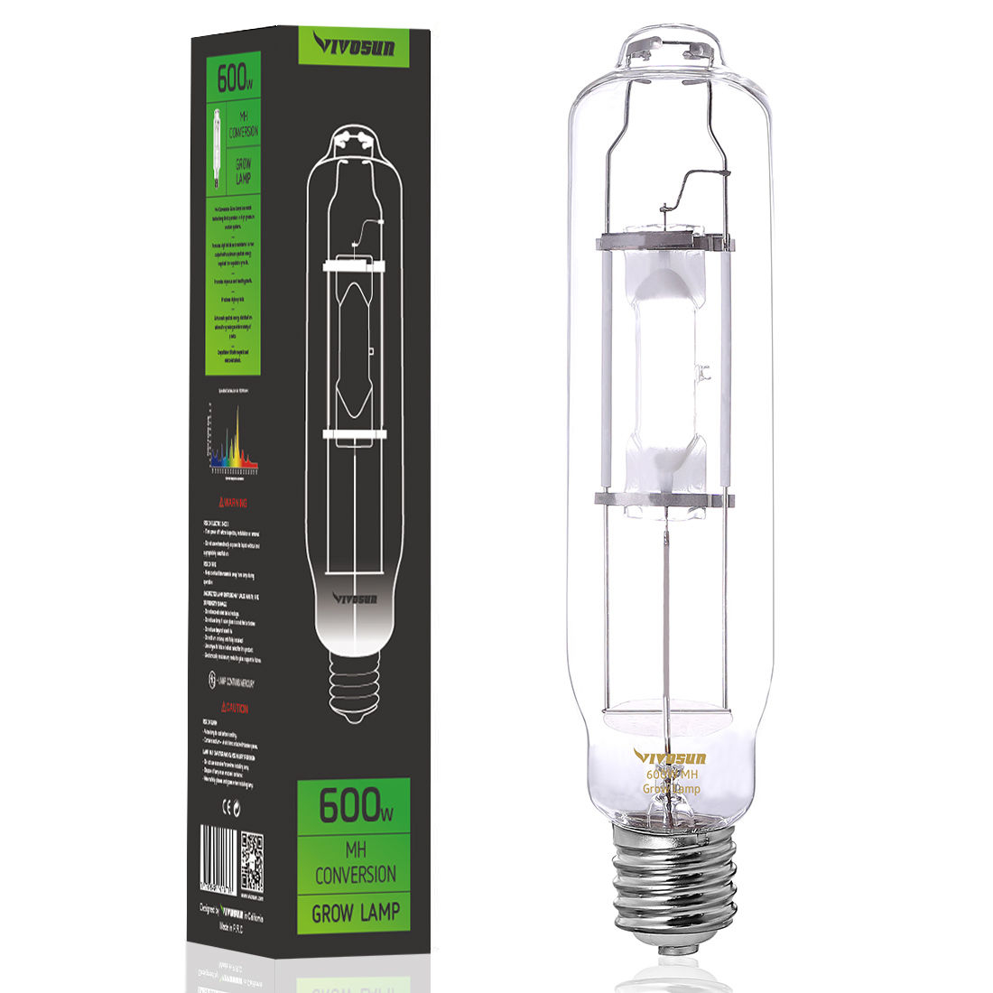 Vivosun 600w Watt Mh Conversion Lamp Metal Halide Grow Light Bulb pertaining to size 1100 X 1100