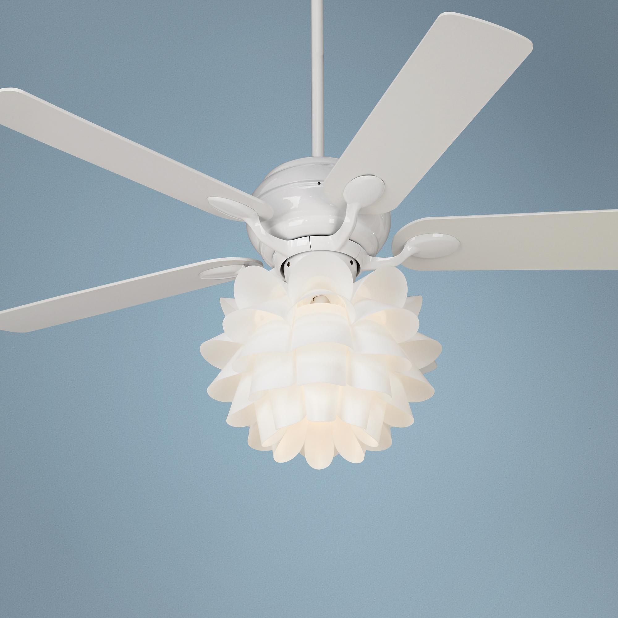 52 Casa Optima Flower Light Kit White Ceiling Fan Lampsplus intended for dimensions 2000 X 2000