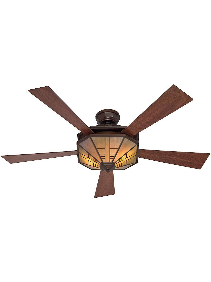 54 Mission Style Ceiling Fan In Bronze Patina With Cherrywalnut intended for size 840 X 1120