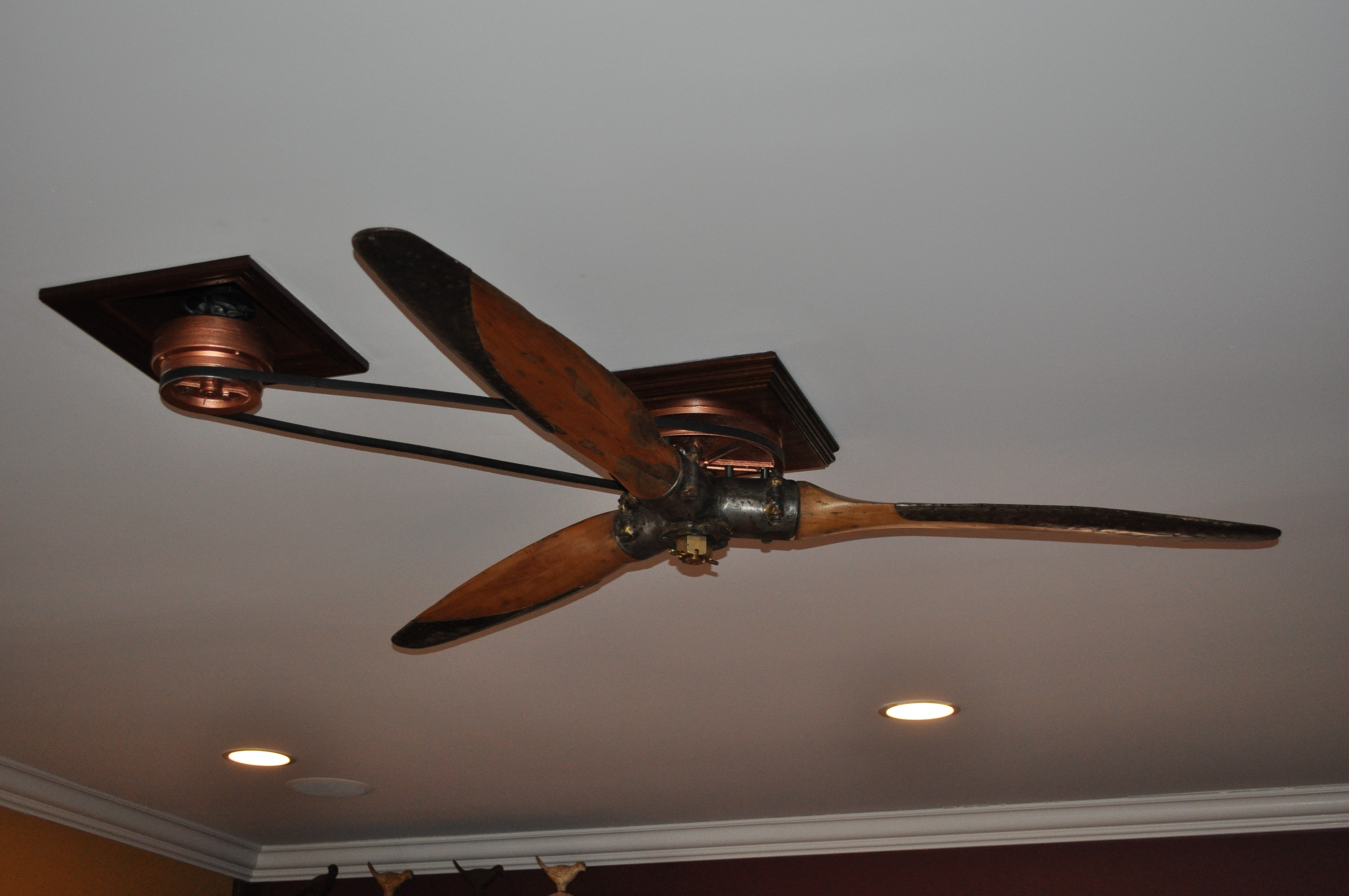 Belt Driven Steampunk Ceiling Fan Randolph Indoor And Outdoor Design pertaining to proportions 4288 X 2848