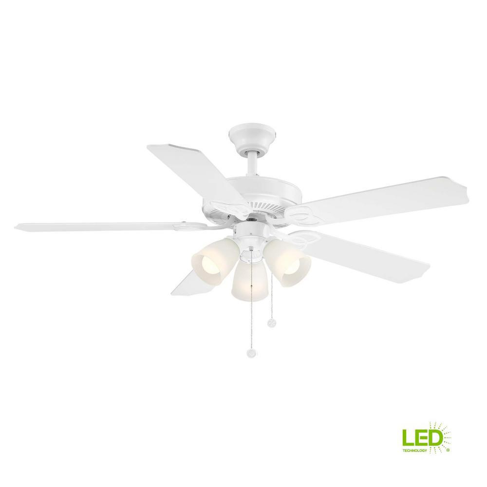 Brookhurst 52 In Led Indoor White Ceiling Fan With Light Kit Yg268 pertaining to measurements 1000 X 1000