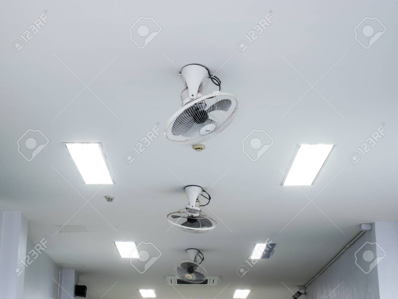 Ceiling Fan On White Office Ceiling Stock Photo Picture And Royalty with regard to measurements 1300 X 976