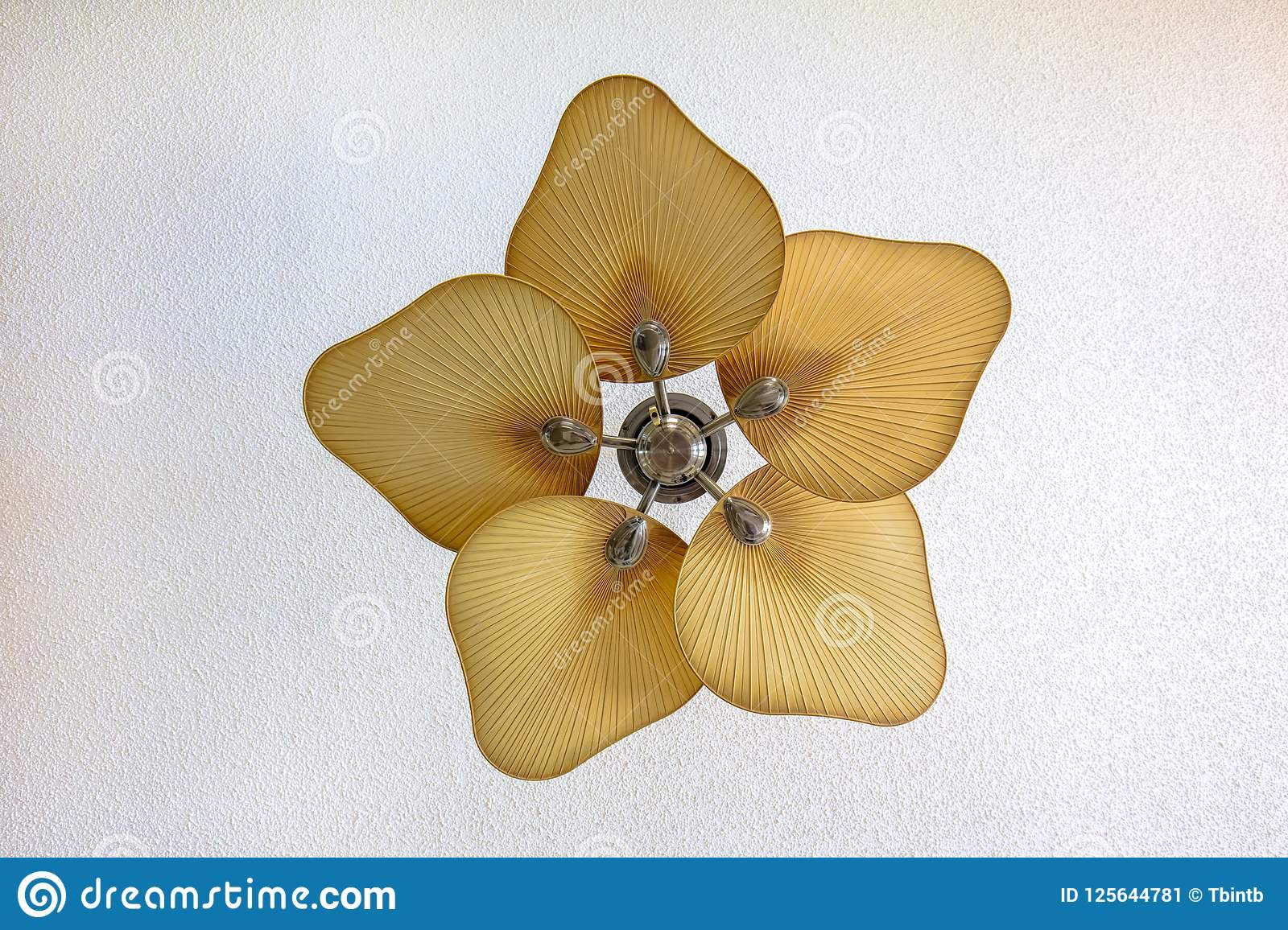 Ceiling Fan With Leaf Shaped Blades Stock Image Image Of Household regarding sizing 1600 X 1156