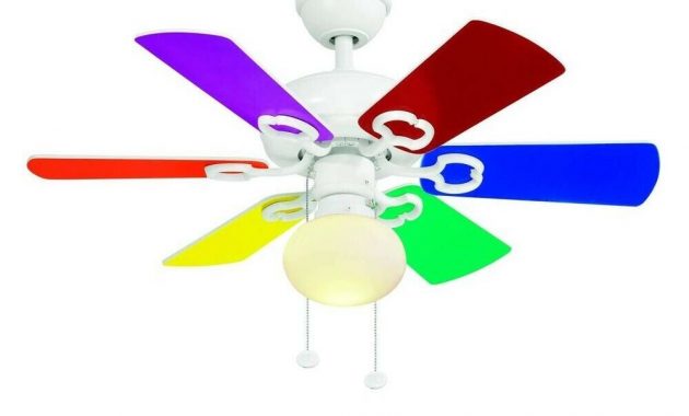 Ceiling Fan With Light Kit Rainbow Colored Multi Color Blades Remote with measurements 1000 X 1000