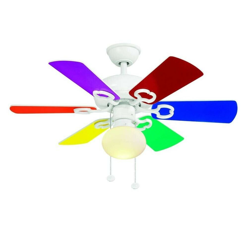 Ceiling Fan With Light Kit Rainbow Colored Multi Color Blades Remote with measurements 1000 X 1000