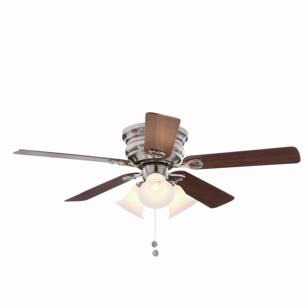 Clarkston 44 In Indoor Brushed Nickel Ceiling Fan With Light Kit for dimensions 1000 X 1000