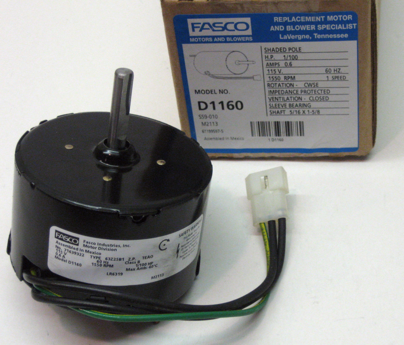 D1160 Fasco Bathroom Fan Vent Motor For 7163 2593 655 661 663 655n regarding measurements 1599 X 1367