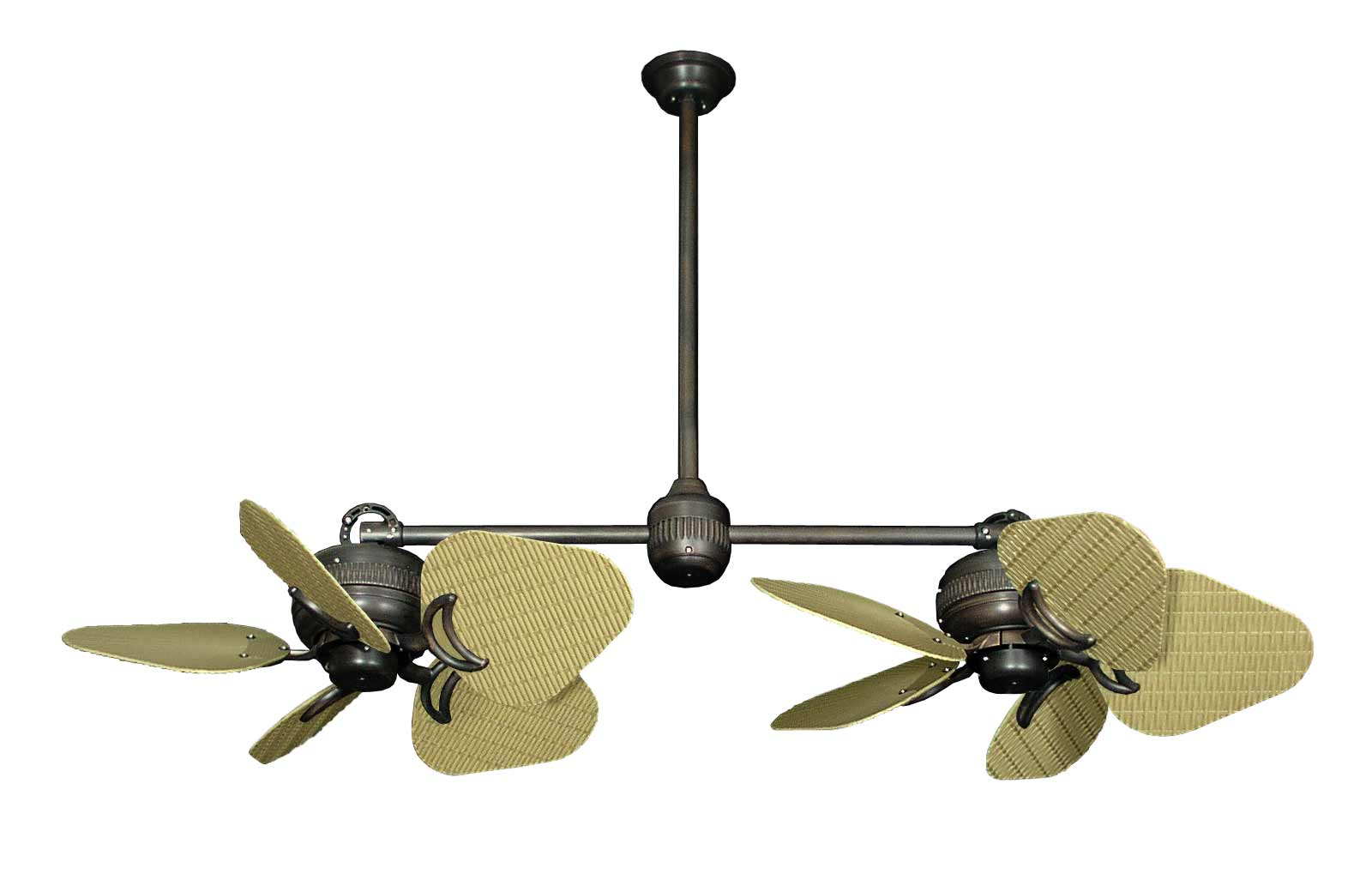 Dans Fan City Miami Twin Star Ii Double Ceiling Fan Abs Wickerleaf intended for proportions 1600 X 1040