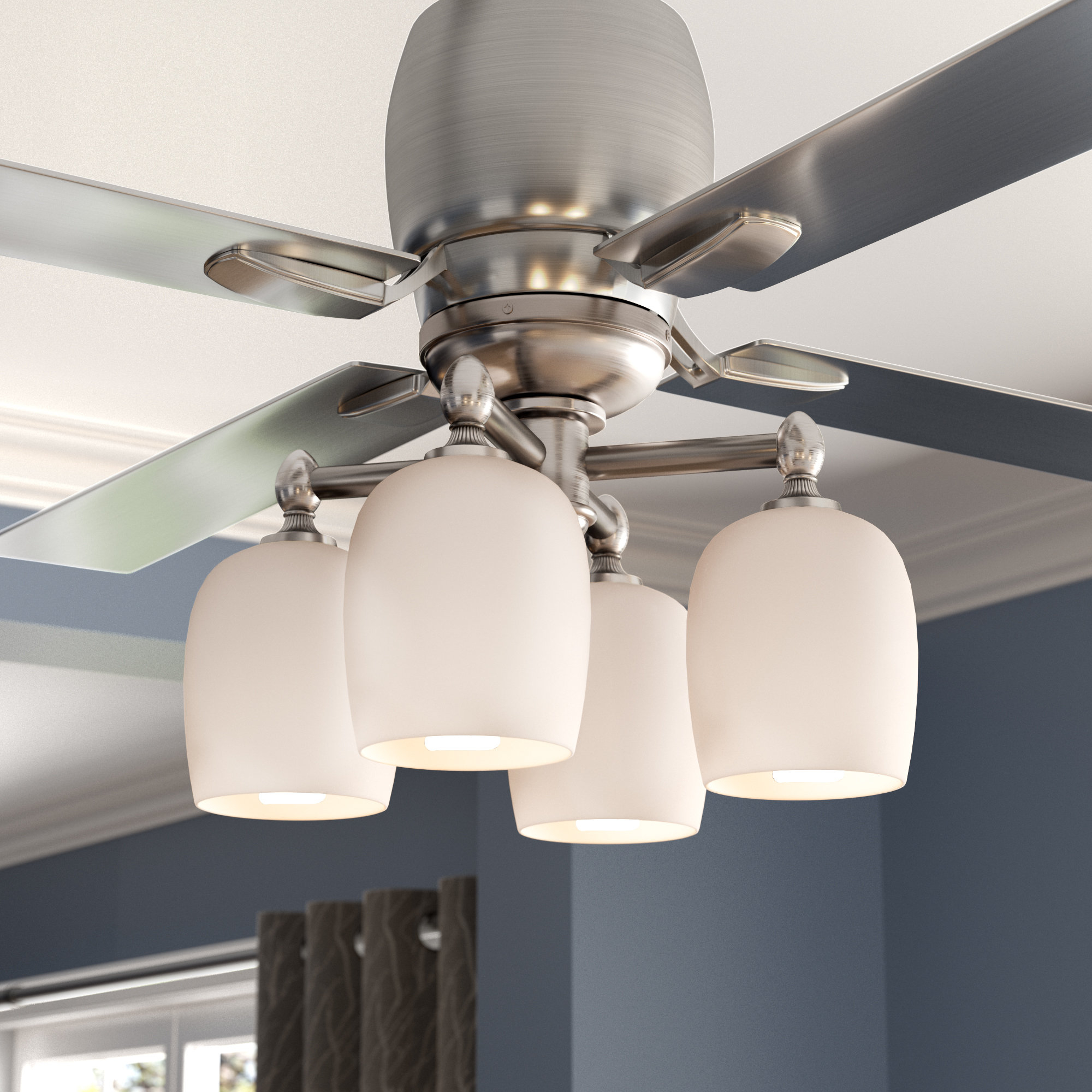 Dar Home Co 4 Light Branched Ceiling Fan Branched Light Kit inside proportions 2000 X 2000