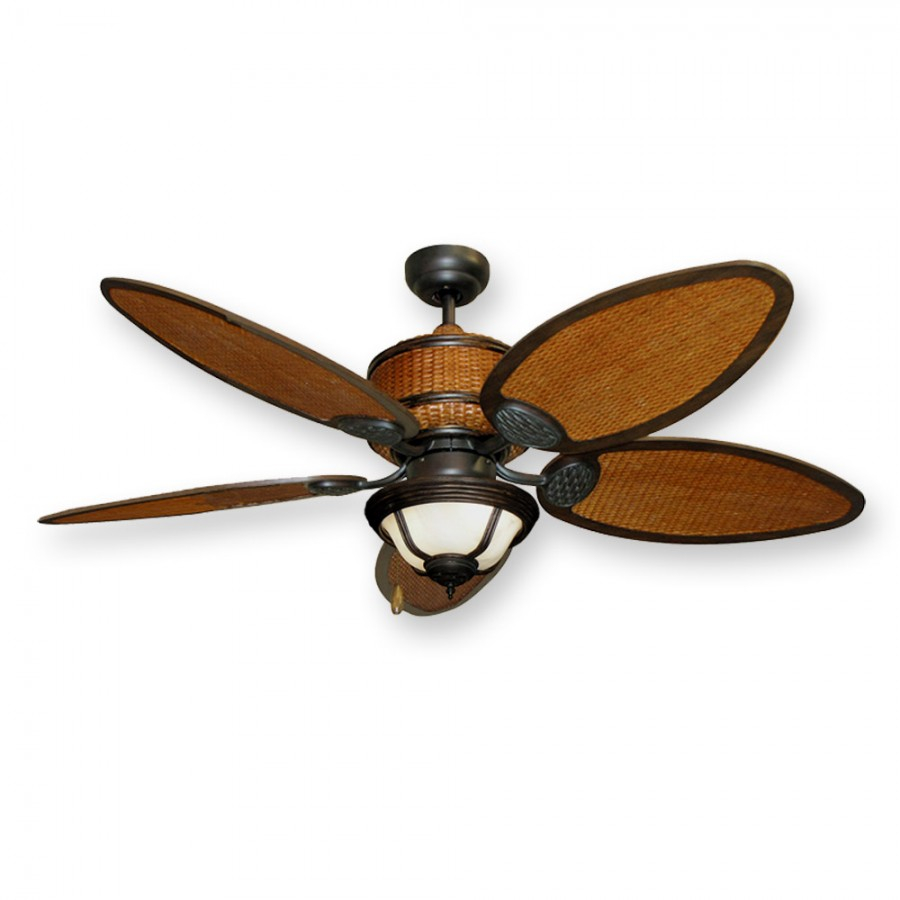 Dark Rattan Ceiling Fan pertaining to size 900 X 900